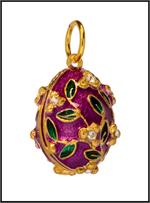 Russian Fabergé Style Egg Pendant Flower Style
