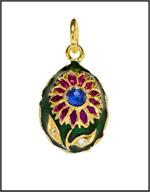 Russian Fabergé Style Egg Pendant, Flower 5