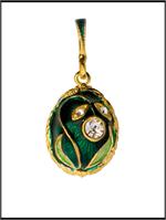 This very nice Russian Fabergé style egg pendant is hand-crafted in St. Petersburg, Russia. The size of this pendant is 0.5