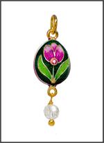 Russian Faberge Style Egg Pendant Tulip Style