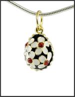Russian Fabergé Style Egg Pendant Flower Style