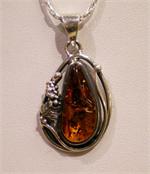 Baltic Amber Pendant in Sterling Silver from Lithuania
