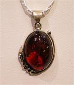 Baltic Amber Pendant in Sterling Silver from Lithuania