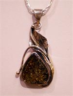 Baltic Amber Pendant in Sterling Silver from Lithuania