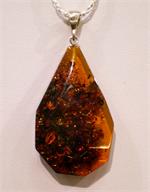 Baltic Amber Pendant in Sterling Silver from Lithuania