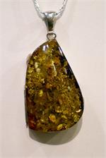 Baltic Amber Pendant in Sterling Silver from Lithuania