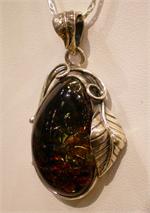 Baltic Amber Pendant in Sterling Silver from Lithuania