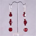 Faceted Red Amber earrings