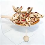 Russian Pecking Chicken Swing Toy Wood Burned Gold