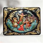 Russian Lacquer Box Winter Dancing by Suloyeva from Palekh