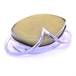 Amber And Silver Broche