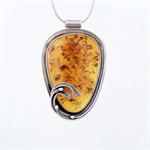 Amber And Silver Pendant 10
