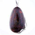 Amber And Silver Pendant 14