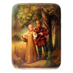 Russian Lacquer Box The Hunters Rendezvous by Pysatlov from Fedoksino