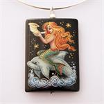 Russian Lacquered Pendant the Mermaid