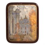 Russian Lacquer Box Golden Fall by Sergei Kozlov from Fedoskino