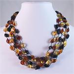 Baltic Amber Multicolored Necklace with 5 Strands