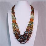 Baltic Amber and Turquoise Designer Necklace 8 Strands from Lithuania