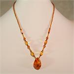 Honey Color Faceted and Round Baltic Amber Necklace