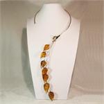 Designer Sterling Silver and Baltic Amber Necklace from Lithuania