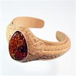 Hand Crafted Leather and Baltic Amber Bracelet