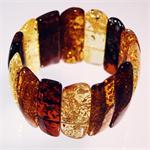Multicolor Large Baltic Amber Stretch Bracelet from Lithuania