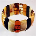 Multicolor Baltic Amber Stretch Bracelet from Lithuania