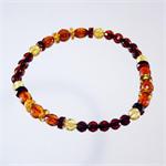 Multicolor Faceted Baltic Amber Bracelet made in Lithuania 