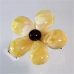 Butterscotch Amber Flower Pin and Pendant from Lithuania