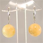 Perfectly Round Butterscotch Baltic Amber Earrings from Lithuania