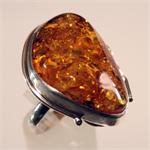 Honey Amber Ring Set in 925 Sterling Silver Made in Lithuania