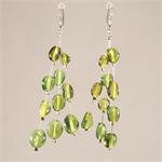Green Baltic Amber Earrings set in 925 Sterling Silver from Lithuania
