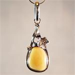 Butterscotch Baltic Amber Pendant set in 925 Sterling Silver from Lithuania