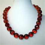 Superb Cognac Baltic Amber Faceted Necklace from Lithuania