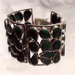 Emerald and 925 Sterling Silver Bracelet