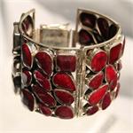Ruby and Sterling Silver Designer Bracelet