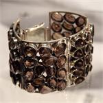 Smokey Quartz and Sterling Silver Bracelet