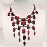 Ruby and Sterling Silver Designer Necklace