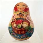 Girl with Mushrooms Rolly Polly Matryoshka Nesting Doll