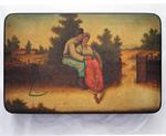 Antique Russian Lacquer Box On a Date Vishnyakov
