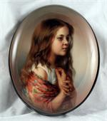 Russian Lacquer Box Peasant Girl Portrait by Golubenkov from Fedoskino
