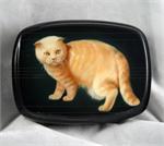 Russian Lacquer Box The Cat by Dudkina from Fedoskino