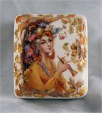 Russian Lacquer Box The Girl and The Flute by Kosheleva from Fedoskino