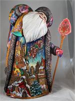Russian Wooden Santa The Children are Waiting