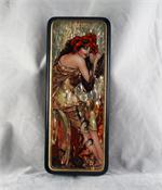 Russian Lacquer Box After Mucha by Smirnova from Fedoskino