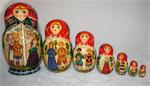 Russian Matryoshka Nesting Doll Under the Birch Tree