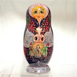 Russian Matryoshka Nesting Doll Girl with Dymkova Toys