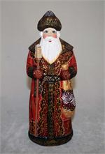 Russian Wooden Santa Clause Hand Carved & Hand Painted