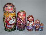 Russian Matryoshka Nesting Doll Girl with Chicken by Pern