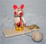 Russian Wooden Piglet Swing Toy